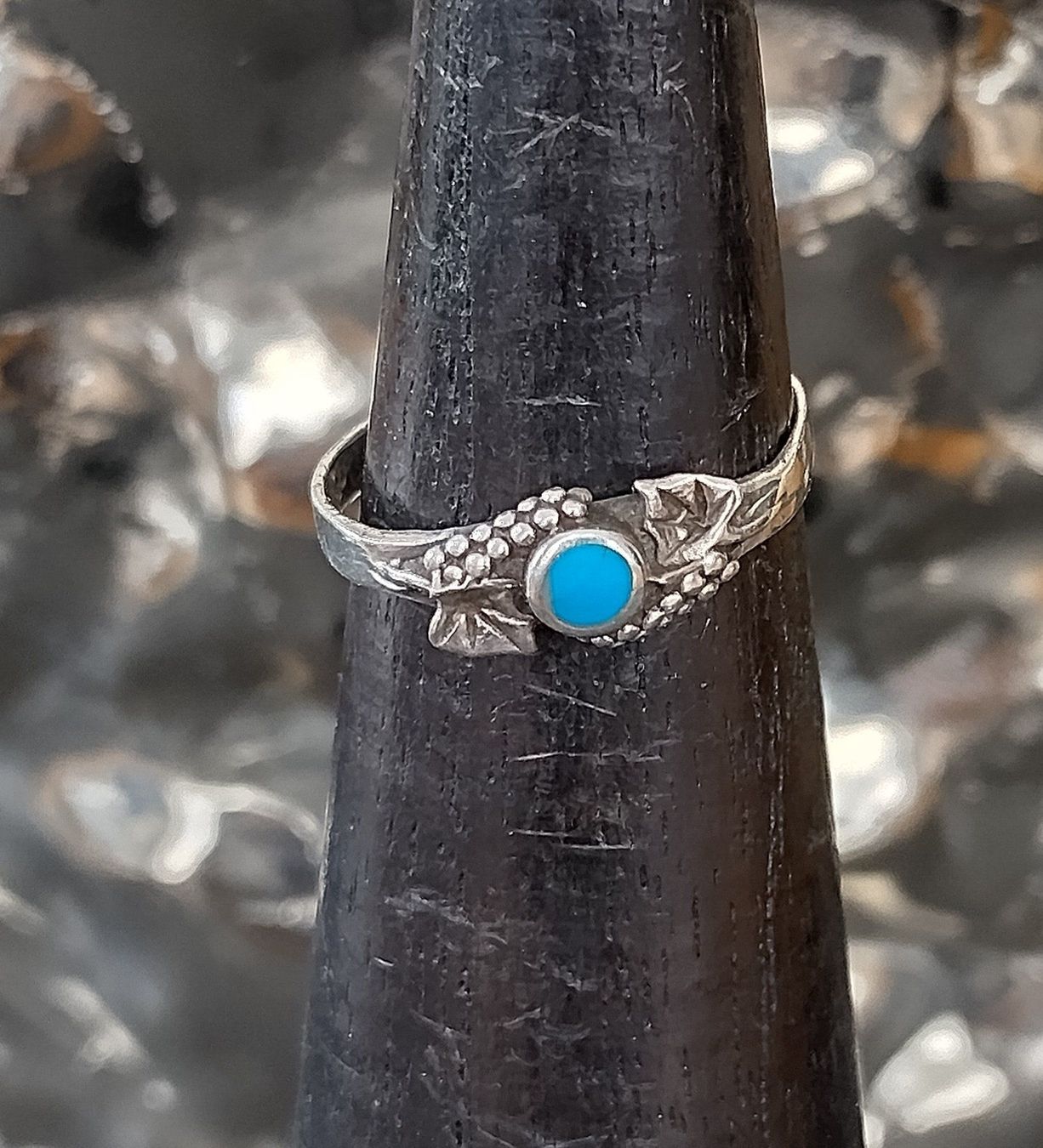 Anelli: RING SILBER 925 MIT TÜRKIS UND REBEN – Usato da Romanshorn venduto da Glitzer-Paradies 7