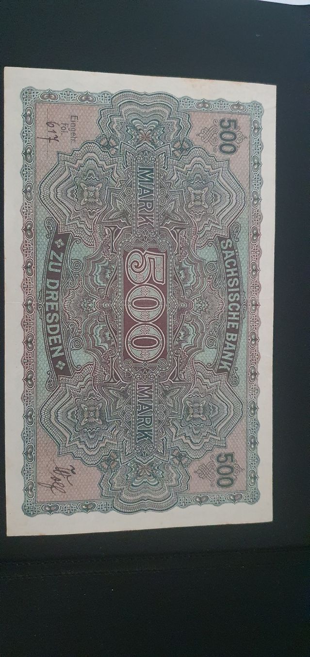 Banconote: 500 Mark Dresden 01. juli 1922 – Usato da Baden venduto da chris94 1