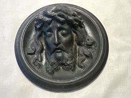 Jesus Relief aus Metall, Durchmesser 18,5cm