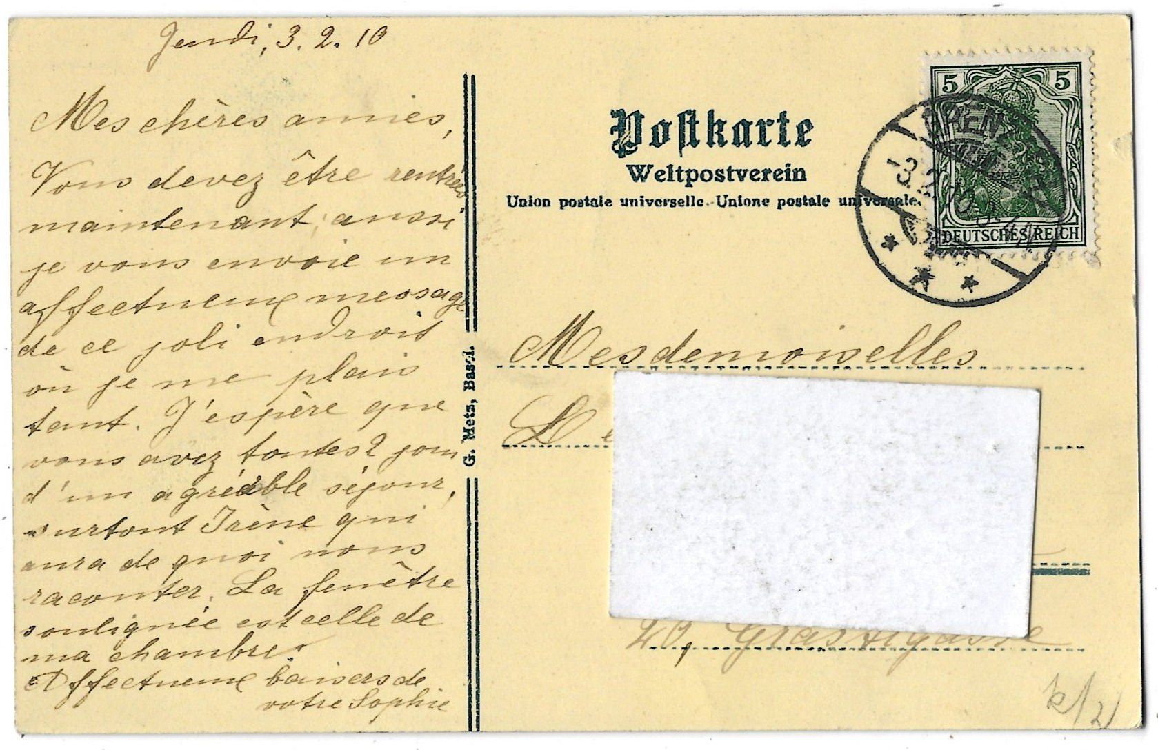 Cartoline postali: St.  Chrischona  " Zu den Bergen " – Usato da Bütschwil venduto da Jackson1A 1