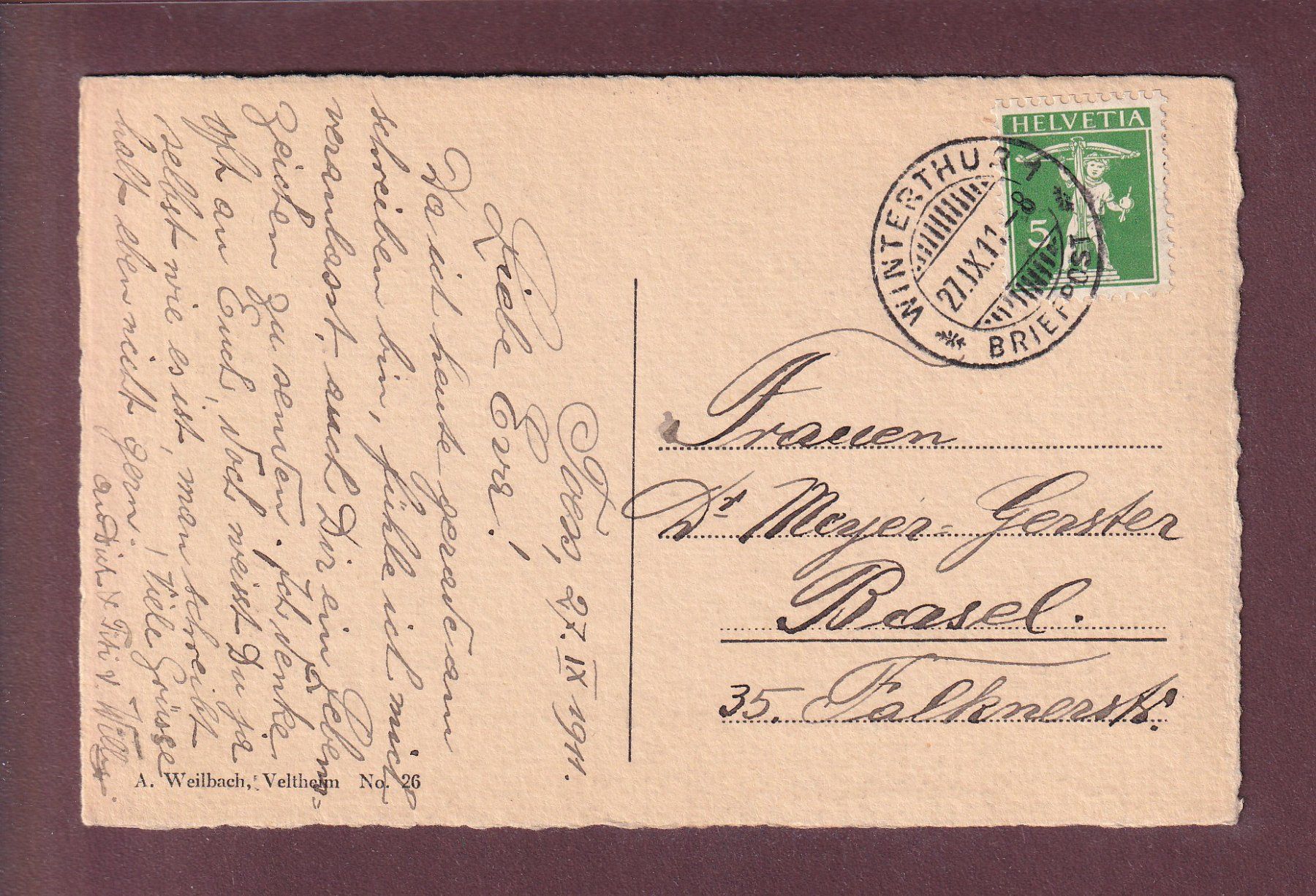 Cartes postales: WINTERTHUR - Am Walkeweiher - 1911 – D'occasion à Pully par nicecards 1