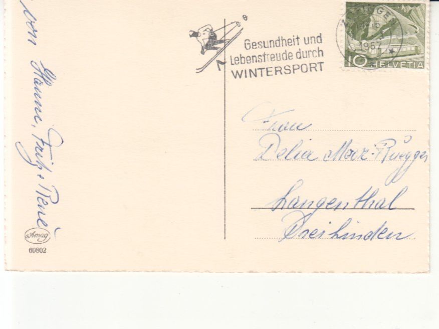 Cartoline postali: Gückwunschkarte 1957 – Usato da Bürglen TG venduto da StampGraf 1