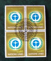 4 er Block Nations Unies gestempelt  ﻿Siehe Original Fotos ﻿