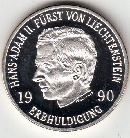 Alle Münzen: Liechtenstein -- 10 Franken 1990 Silber – Neu (gemäss Beschreibung) aus Gossau SG von Gallus00