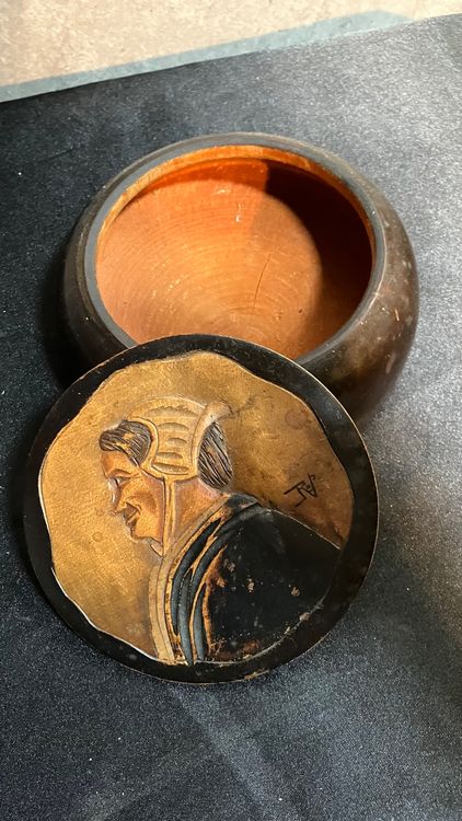 Tsuba Japonais Ancien Période Edo - Cuivre Motif Kadomatsu (pin), Non Signé, Avec Boîte