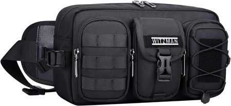 Outdoor Gürteltasche 29 cm 5 Fächer Hüfttasche Schwarz