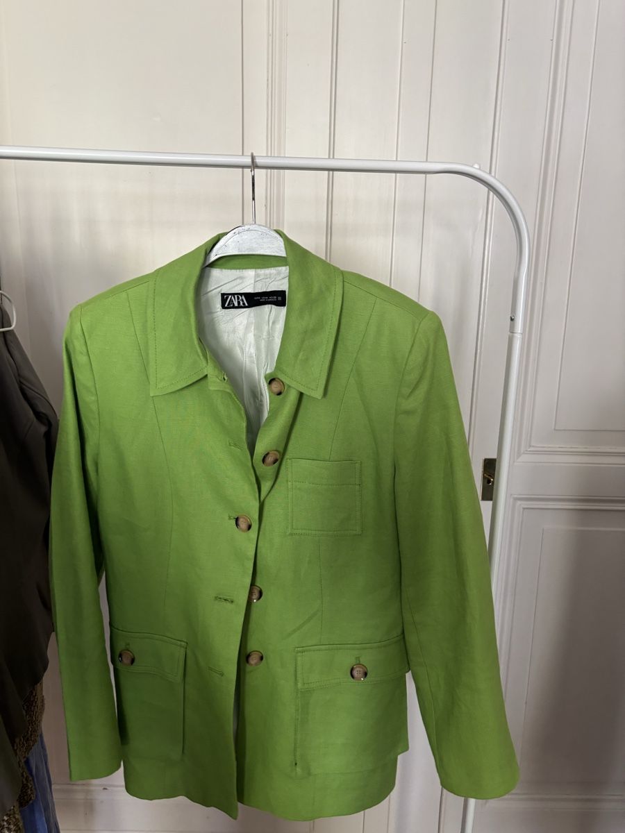 Zara Giacche: Grüner Blazer - Leinen  – Nuovo (secondo la descrizione) da Bern venduto da Charlot19