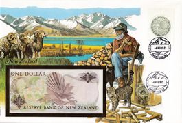 Grosser Banknotenbrief  New Zealand 1989