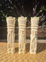 Trois singes de la sagesse en os véritable – art africain