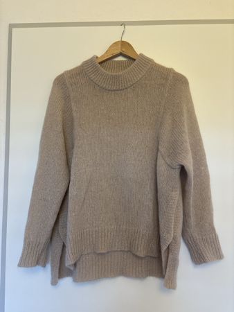 Bella Jones Knitwear Beige Mohair-Wool Sweater,