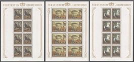 Liechtenstein 1978 "Gemäldeserie" (655-657) im Kleinbogen **