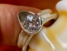 ✨ Unikat – Silber 925 Solitär-Ring mit 6 mm Zirkonia