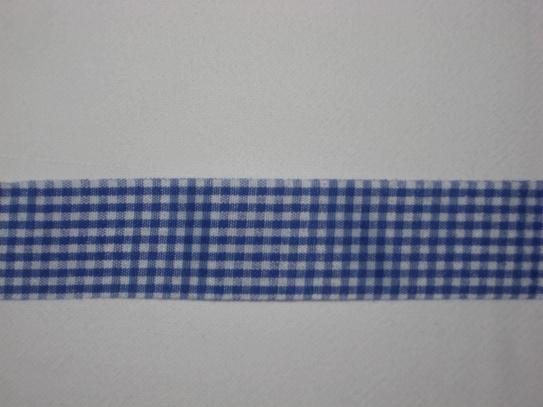 Nastri decorativi: Karoband Polyester blau/weiss 2,5cm breit – Nuovo e nell'imballaggio originale da Füllinsdorf venduto da Schlupp 1