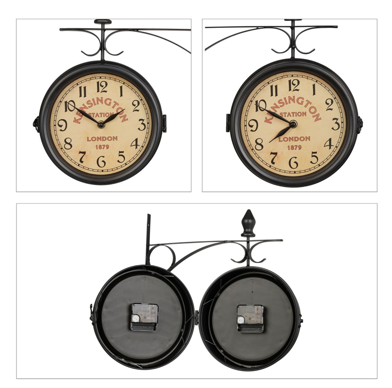 Stand- & Wanduhren: Doppelseitige Bahnhofsuhr in Schwarz – Neu und originalverpackt aus Bülach von StoreInShop.com 5