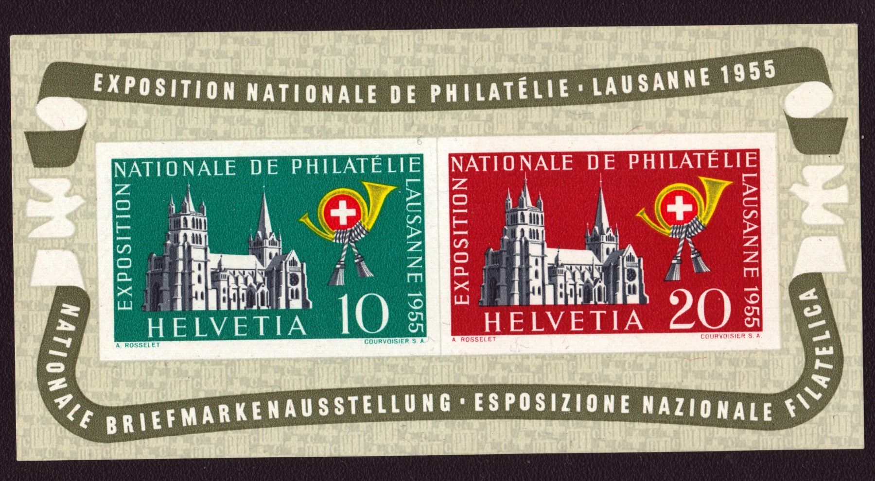 Tutti i francobolli: W35 1955 bloc neuf ** – Usato da Delémont venduto da Silte