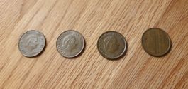 4 Stück Niederländische 5 Cent Münzen