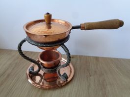 STÖCKLI KUPFER RECHAUD SCHMIEDEEISEN SAUCENPFÄNNCHEN Ø 8 CM