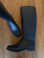 Schwarze knee high Boots, Gummistiefel, Gr. 39