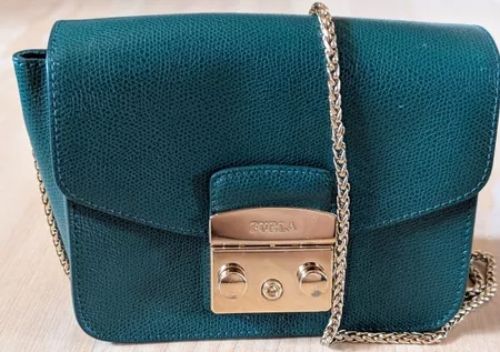 Furla Umhängetasche Leder grün gebraucht