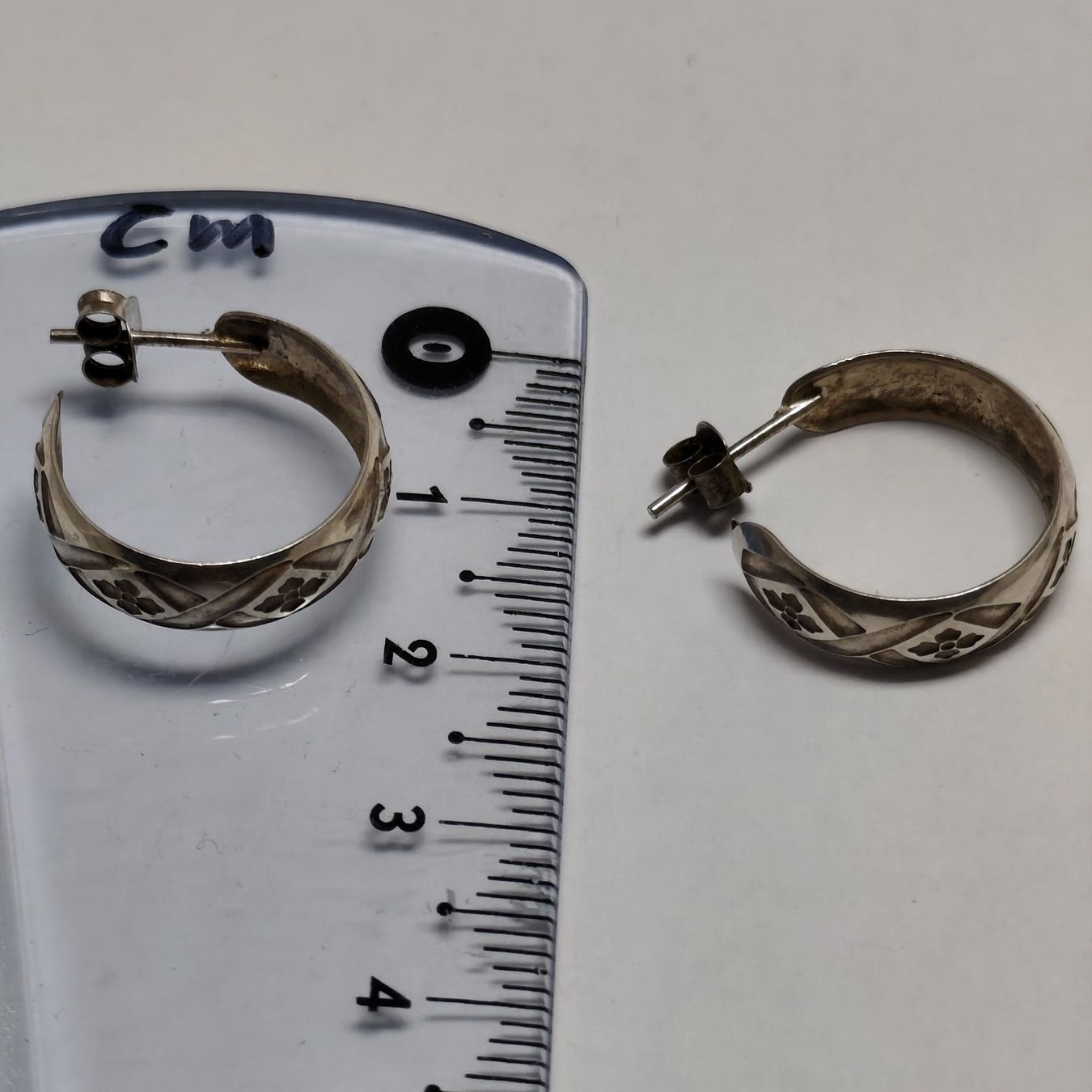 Orecchini pendenti & Orecchini a lobo: Vintage Silver silber Stud Earrings Boucles d'Oreilles #A3 – Usato da Châtelaine venduto da Tropic.Watch2 2