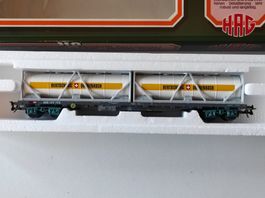 SBB Flachwagen Sgs mit 2 Bertschi Container von Hag H0, WS