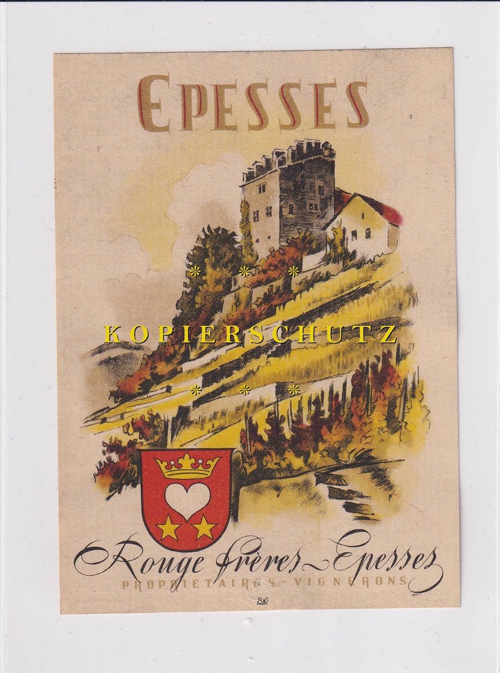 Carta: Etikette für Wein - Epesses /bd – Usato da Hombrechtikon venduto da Rudolf07