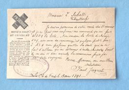 Suchard - Ganzsache - Chaux-de-Fonds - Fehraltorf - 1891