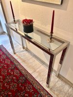 Eleganter Konsolentisch aus Chrom & Glas – 110 × 30 × 75,5 c