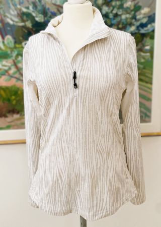 Pullover Mountain Force weiss mit Zipper Kragen M