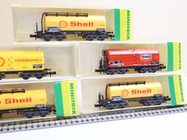 Minitrix 5 x Tankwagen Set 4-Achser - Spur N Top Modelle
