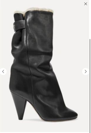 Lakfee shearling-lined leather ankle boots Isabel Marant