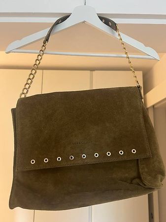 Lonchamp Wildledertasche grün