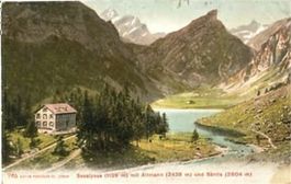 Seealpsee mit Altmann und Säntis