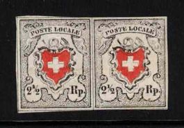 1850 Poste Locale Nr. 14I im Paar ungebraucht, Kat.14'000.-