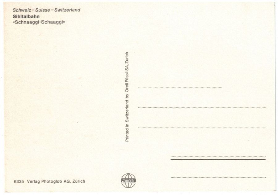 Ansichtskarten: Sihltalbahn "Schnaaggi-Schaagi" mit Zug – Gebraucht aus Frauenfeld von POML 1