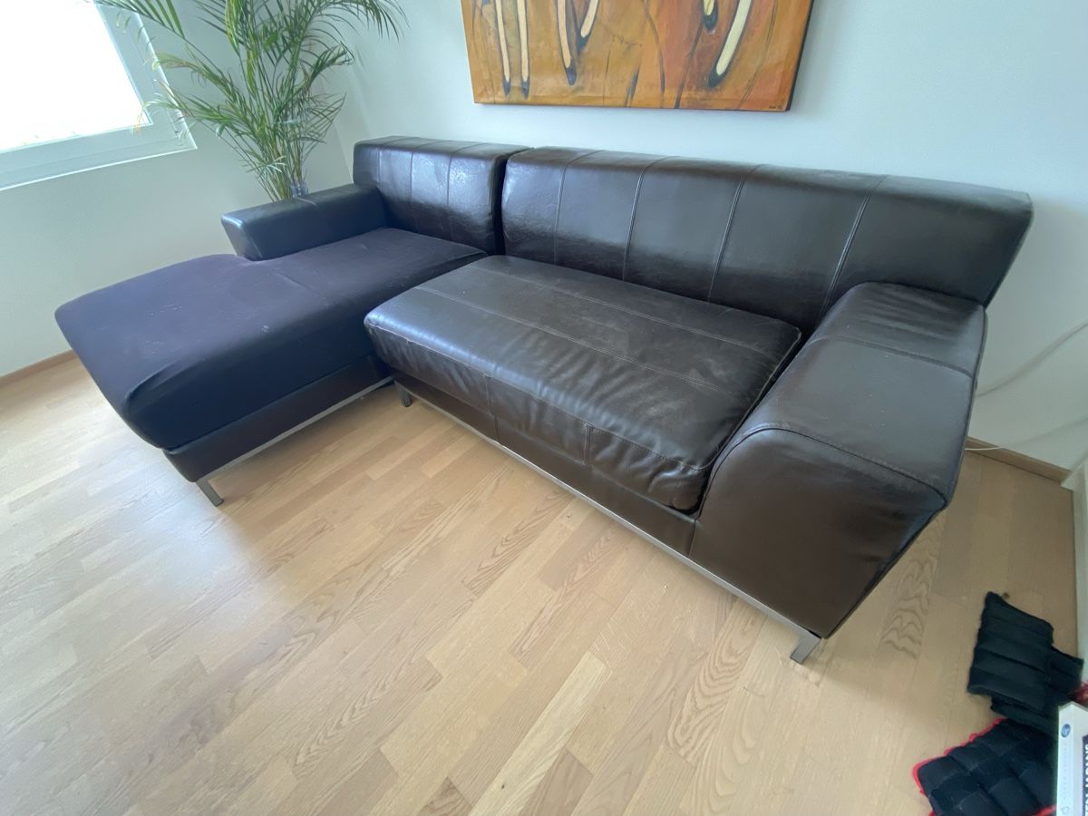 Sofas: Lederecksofa dunkelbraun – D'occasion à Richterswil par LufliDay 3
