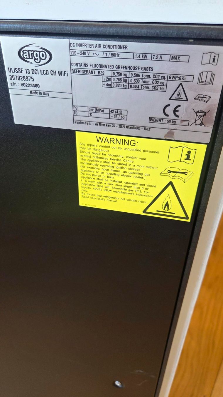 Argo Condizionatori: Argo Ulisse 13 DCI ECO WiFi / climatizzatore split portatile – Usato da Muralto venduto da car_jj9n 3