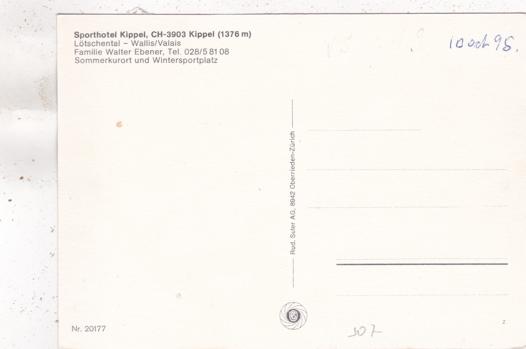 Cartoline postali: Kippel Sporthotel Kippel – Usato da Herisau venduto da Lisegrat2008 1