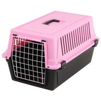 Neue Transportbox für Haustiere rosa/schwarz