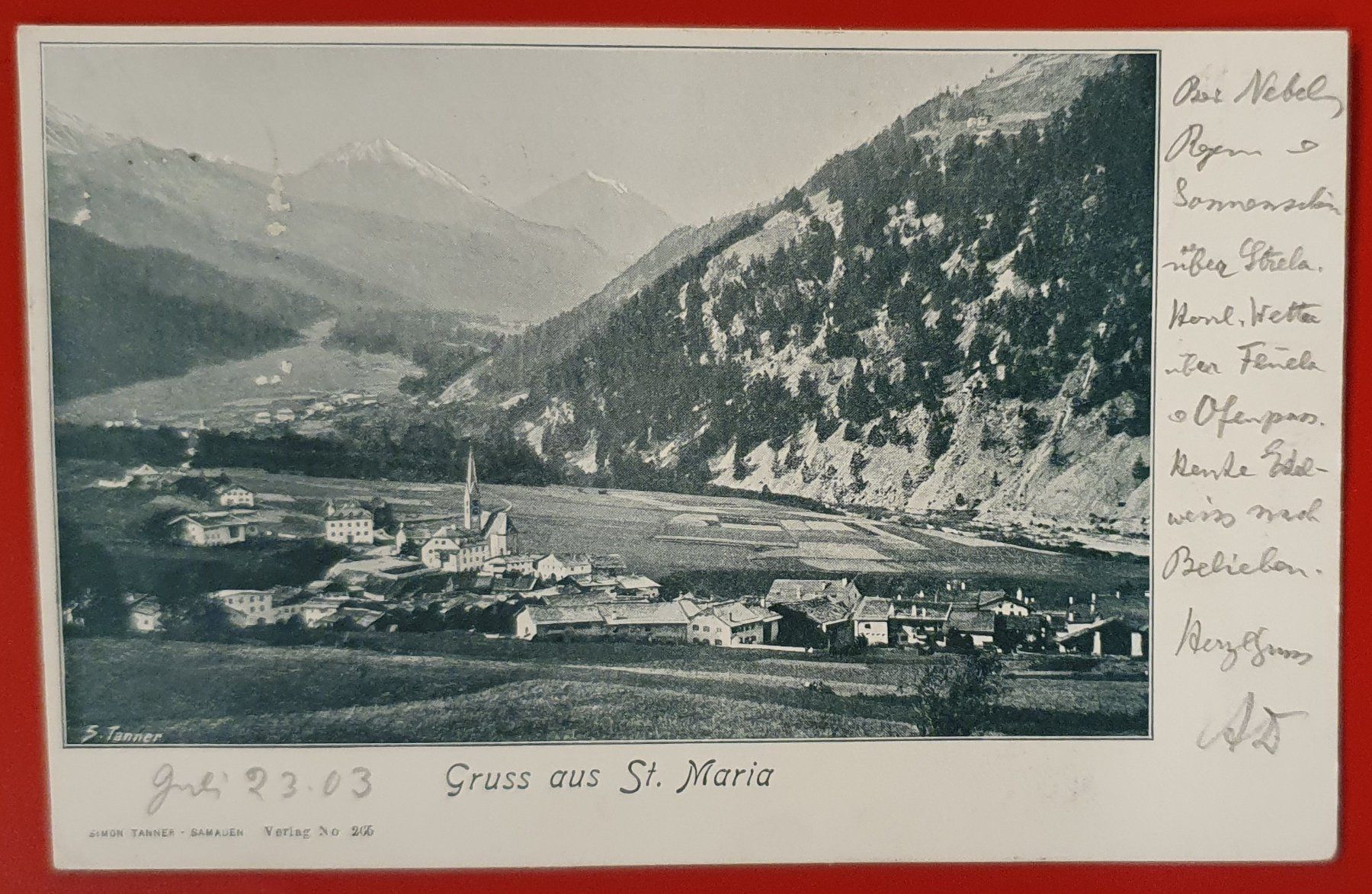 Cartoline postali: Gruss aus St.Maria 1903 – Usato da Kreuzlingen venduto da Rschweiz1