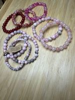 Perlenarmbänder Set Naturstein 8 Stk verschiedene Farben neu