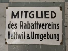 Emaille Schild Mitglied des Rabattvereins Huttwil & Umgebung