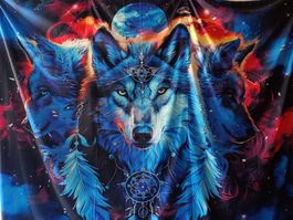 XXL Wandteppich "Wolf" 🐺 | ca. 220x180 cm