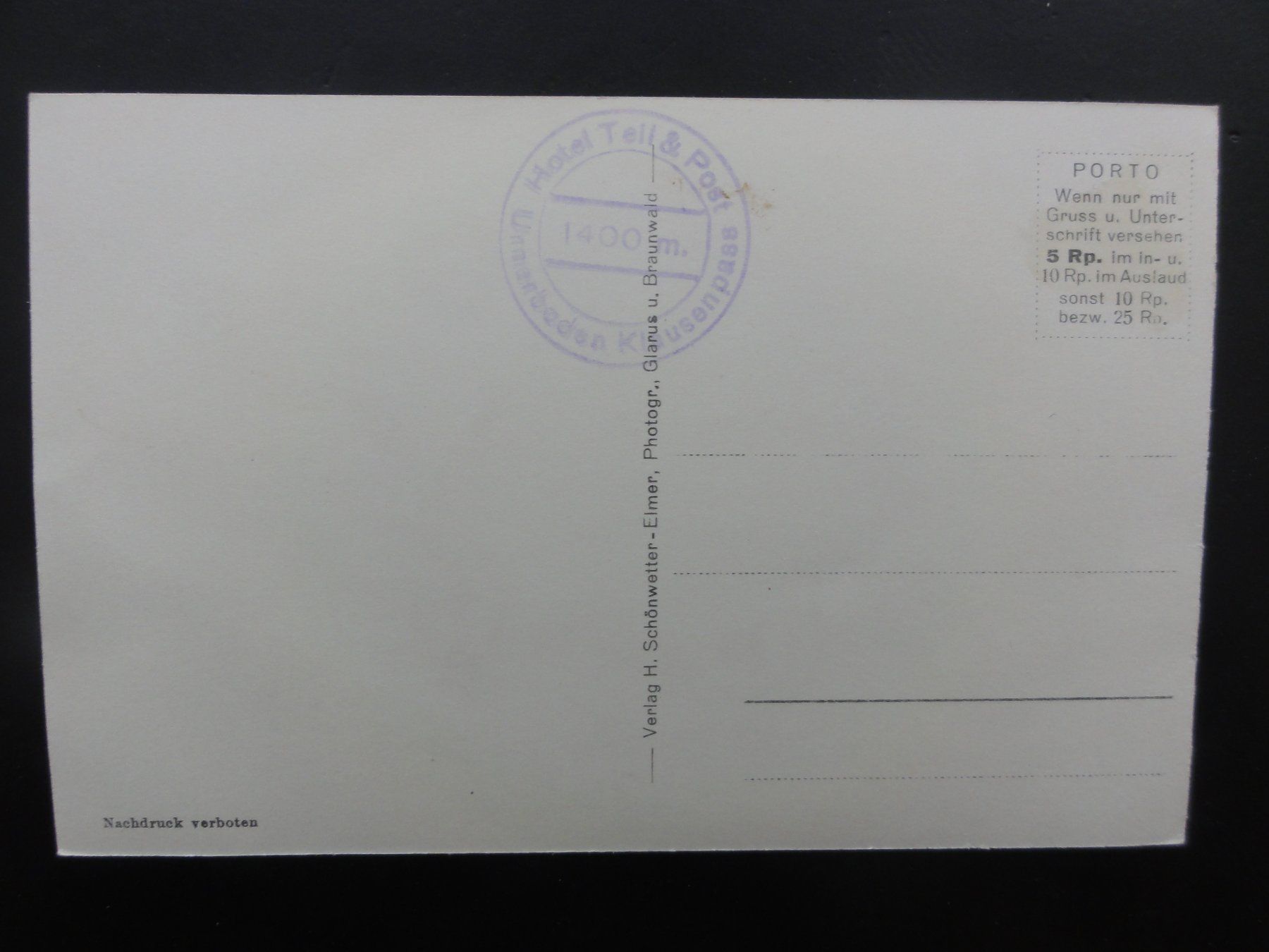 Ansichtskarten: Antike Postkarte Braunwald und Klausstrasse – Neu (gemäss Beschreibung) aus Abtwil SG von mutts1 1