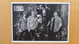 Die Toten Hosen, Original Autogramme auf Karte in s/w