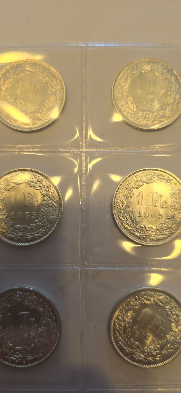 Alle Münzen: 10x pièce 1chf 1965 UNZ ab 1.- – Neu (gemäss Beschreibung) aus Fribourg von yan_z5fr 1
