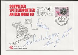 Signierter Sonderbrief Schweizer Spitzensportler MUBA 80