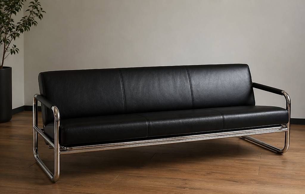 Pfalzberger Divani: Designer Schlafsofa Pfalzberger Basel  Schwarz Leder – Usato da Wettingen venduto da mamaluz