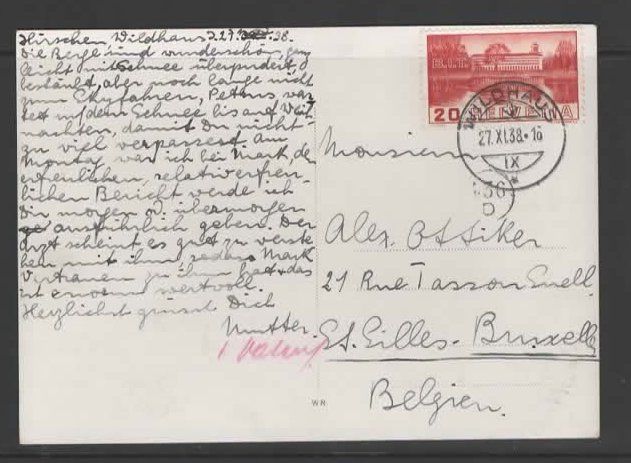 Cartoline postali: WILDHAUS , SCHAFBERG  1938  (L – Usato da Ruggell venduto da Masescha 1