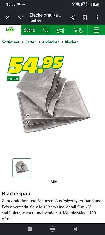 Coperture: Blache grau mit ösen – Usato da Boll venduto da dom_t6m6 1